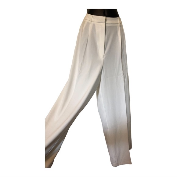 Off white ivory high waist hi-rise wide leg trouser slacks pants new size large - Picture 10 of 14